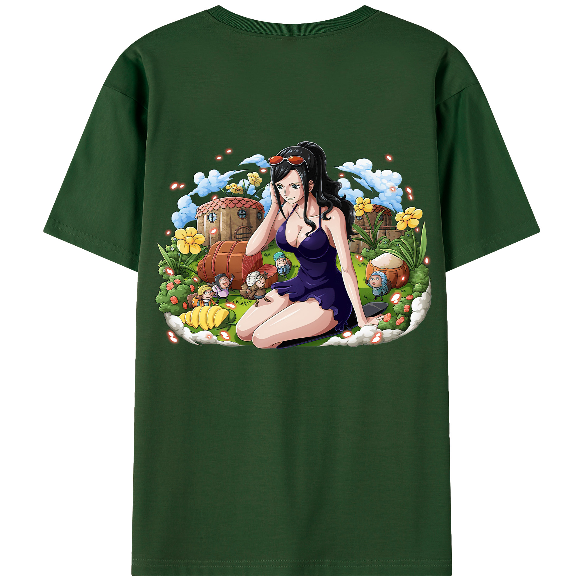 ワンピース ニコ・ロビン ONE PIECE Nico Robin 綿100％半袖Tシャツ（背面プリント）